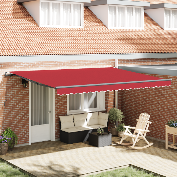 Toldo Retráctil Manual Rojo 450x350 cm D