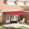 Toldo Retrátil Manual  com LED Vermelho 450x350 cm 1