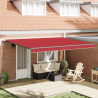 Toldo Retráctil Automático  Rojo 450x350 cm. Tela de reemplazo para Toldo  para marco de 4.5x3.5 m Rojo 1