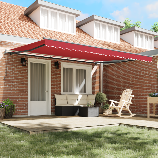 Toldo Retráctil Automático  Rojo 450x350 cm. Tela de reemplazo para Toldo  para marco de 4.5x3.5 m Rojo M 3