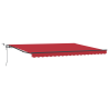 Toldo automático retráctil  con LED Rojo 450x350 cm. Tela de reemplazo de toldo  para marco de 4.5x3.5 m Rojo 2