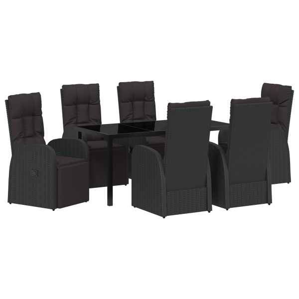 Cadeiras de Jardim Reclináveis 7 pcs Preto 160 x 80 x 73 cm M 2