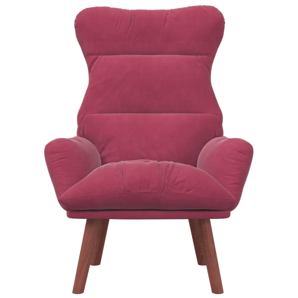 Sillón Relajante de Terciopelo Rojo Vino M 4
