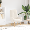 Sillón relajante Crema de tela tipo lana rizada 1