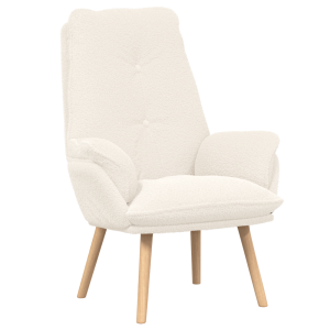 Sillón relajante Crema de tela tipo lana rizada H