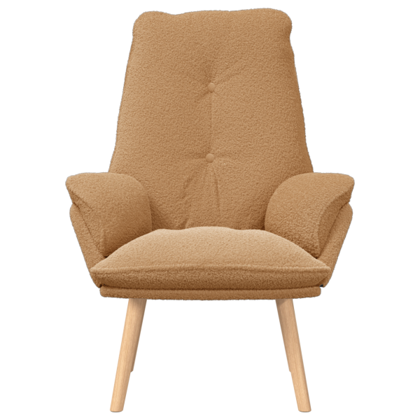 Sillón Relajante Beige de Tela Similar a la Lana Rizada M 4