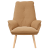 Sillón Relajante Beige de Tela Similar a la Lana Rizada 4