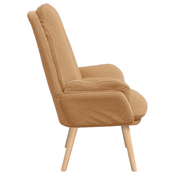 Sillón Relajante Beige de Tela Similar a la Lana Rizada M 5