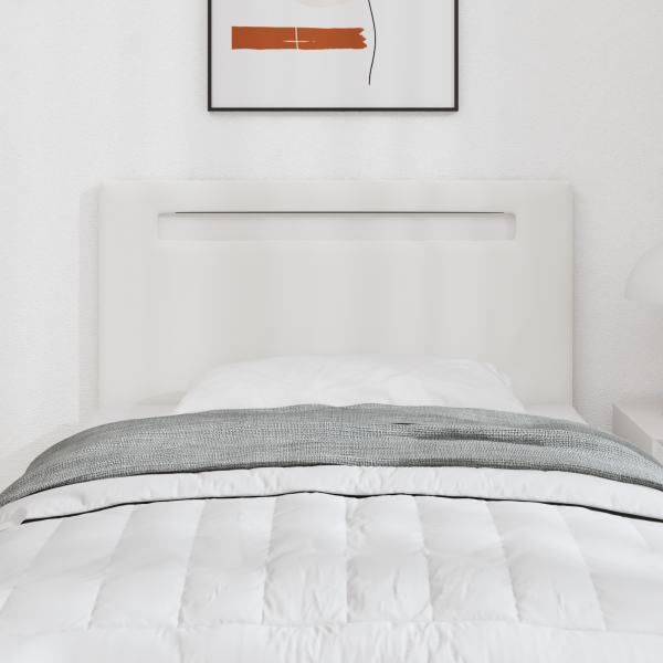 Cabeceira  Design Simples Branco Puro 90 cm Couro Sintético M 3