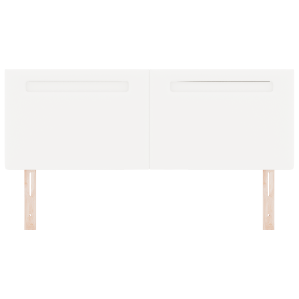 Cabeceira  Design Simples Branco Puro 160 cm em Couro Sintético M 5