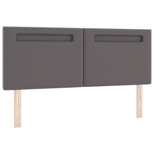 Cabeceira  Design Simples Cinza 160 cm em Couro Sintético H