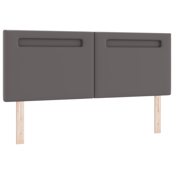 Cabeceira  Design Simples Cinza 160 cm em Couro Sintético M 2