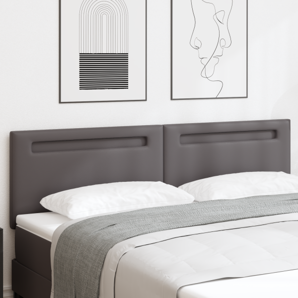 Cabezal  Diseño Sencillo Gris 180 cm Cuero Sintético D