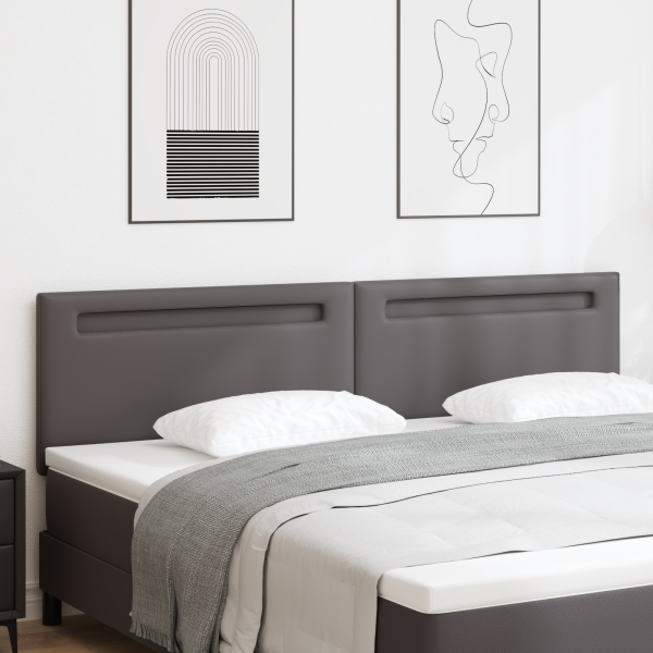 Cabecero  Diseño Sencillo Gris 200 cm Cuero Sintético D