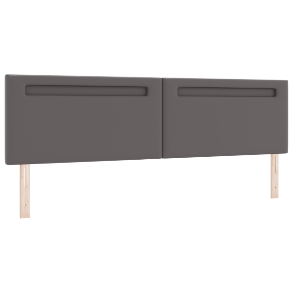 Cabecero  Diseño Sencillo Gris 200 cm Cuero Sintético M 2