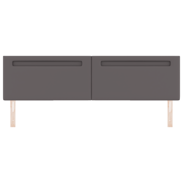 Cabeceira  Design Simples Cinza 200 cm em Couro Sintético M 4