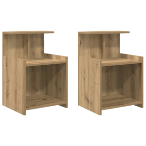 Armarios de Cama 2 pcs Roble Artesanal 40x35x60 cm Madera Resistente H