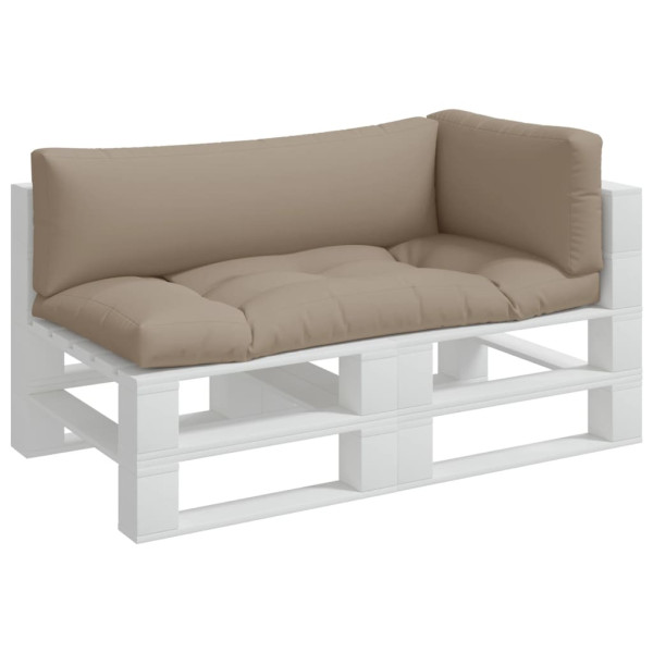 Almofadões de paletes 3 pcs tecido cinza-acastanhado M 3