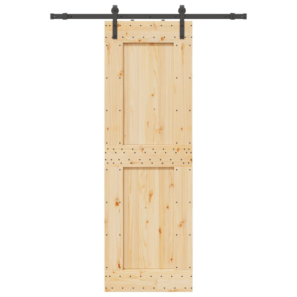 Puerta corredera con herrajes madera maciza de pino 70x210 cm D