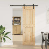 Puerta corredera con herrajes madera maciza de pino 70x210 cm 2