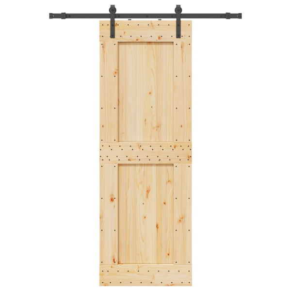 Puerta corredera con herrajes madera maciza de pino 85x210 cm D