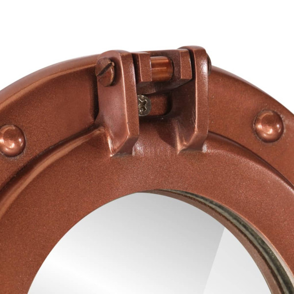 Espejo de ojo de buey de pared aluminio y vidrio Ø23 cm M 5