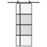 Puerta corredera set herrajes vidrio templado aluminio 76x205cm 1