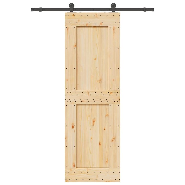 Puerta corredera con herrajes madera maciza de pino 70x210 cm D