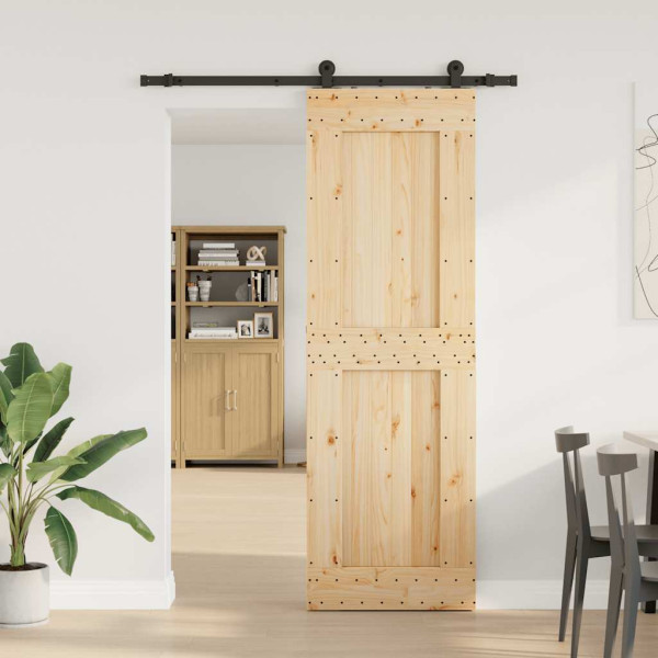 Puerta corredera con herrajes madera maciza de pino 70x210 cm M 2