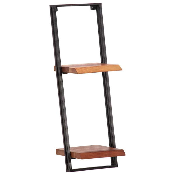 Estantes de pared 5 unidades madera maciza acacia M 3