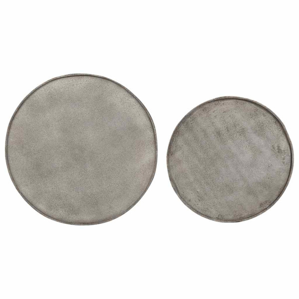 Mesas de centro 2 pcs derivados de madeira prateado M 5