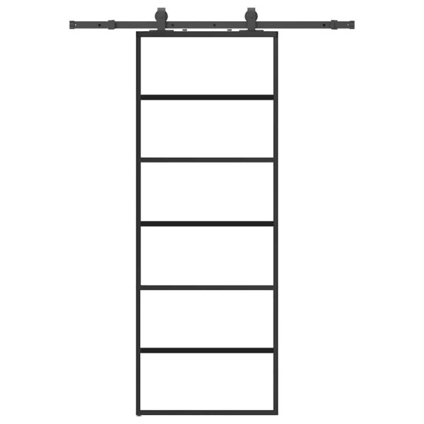 Porta deslizante c/ conj. ferragens 76x205cm vidro ESG preto M 2