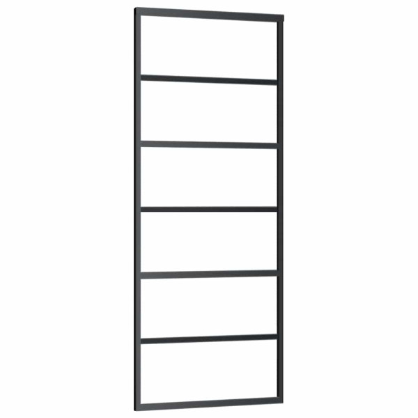 Puerta corredera con juego herrajes negro 76x205 cm ESG vidrio M 5