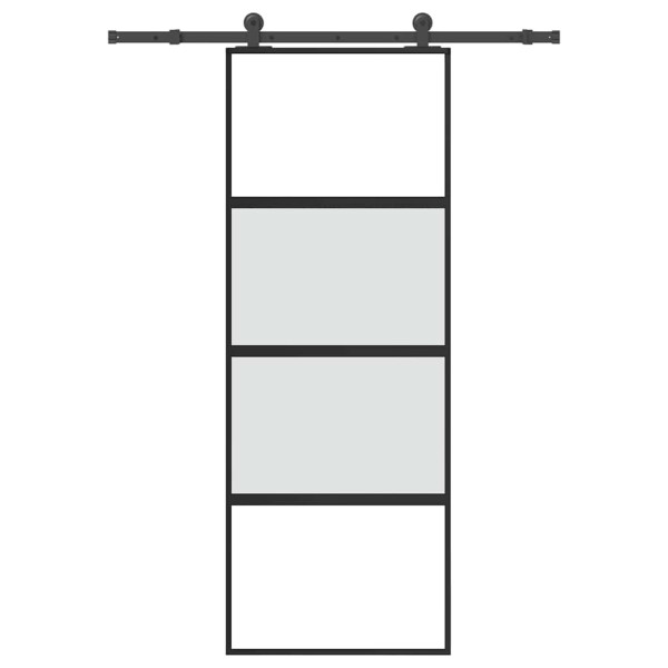 Puerta corredera set herrajes vidrio templado aluminio 76x205cm D