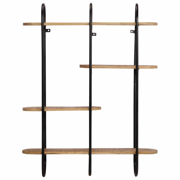 Estante de pared madera maciza de mango 90x20x116.5 cm M 2