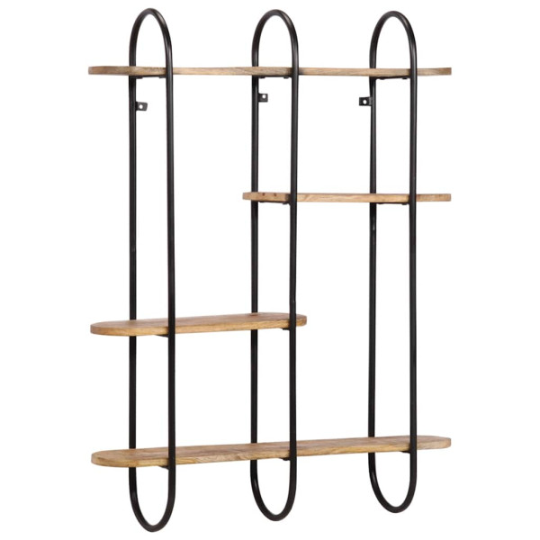 Estante de pared madera maciza de mango 90x20x116.5 cm M 3
