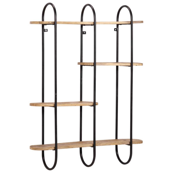 Estante de pared madera maciza de mango 90x20x116.5 cm M 4