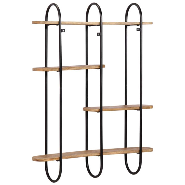 Estante de pared madera maciza de mango 90x20x116.5 cm M 5