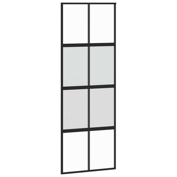 Puerta corredera con herrajes negro 76x205 cm vidrio templado M 5