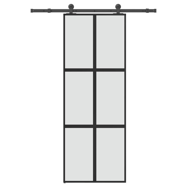 Puerta corredera set herrajes vidrio templado aluminio 76x205cm D