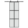 Puerta corredera set herrajes vidrio templado aluminio 76x205cm 1