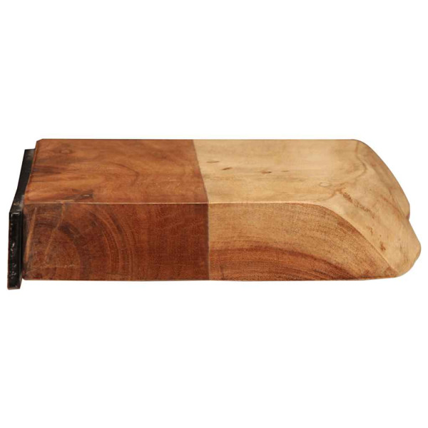 Estantes de pared 2 unidades 40x20x3.5 cm madera maciza acacia M 4