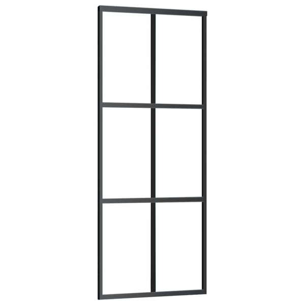Puerta corredera con juego herrajes negro 76x205 cm ESG vidrio M 5