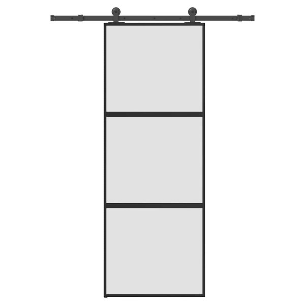 Puerta corredera set herrajes vidrio templado aluminio 76x205cm D