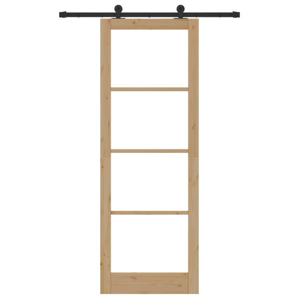 Puerta Deslizante  con Conjunto de Accesorios 'ORKDAL'83x232 cm. Puerta Interior  con Vidrio 'ORKDAL'83x232x4 cm de Madera de Pi M 4