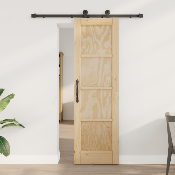 Puerta Corredera  + Juego de Accesorios 'ORKDAL'de Madera Maciza de Pino. Puerta Interior  'ORKDAL'61x198.5 cm de Madera Maciza  D