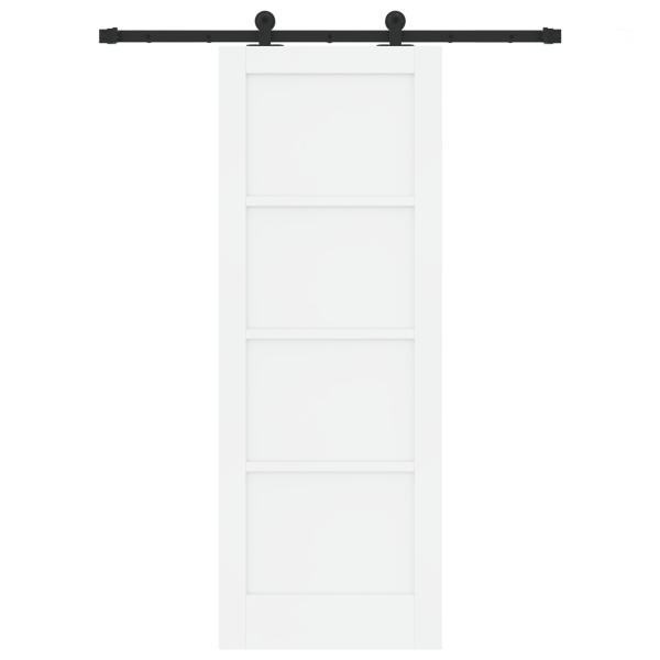 Puerta Deslizante  con Juego de Herrajes 'ORKDAL'Madera Maciza Blanca de Pino. Puerta Interior  'ORKDAL'Blanca 73.5x198.5x4 cm M M 4