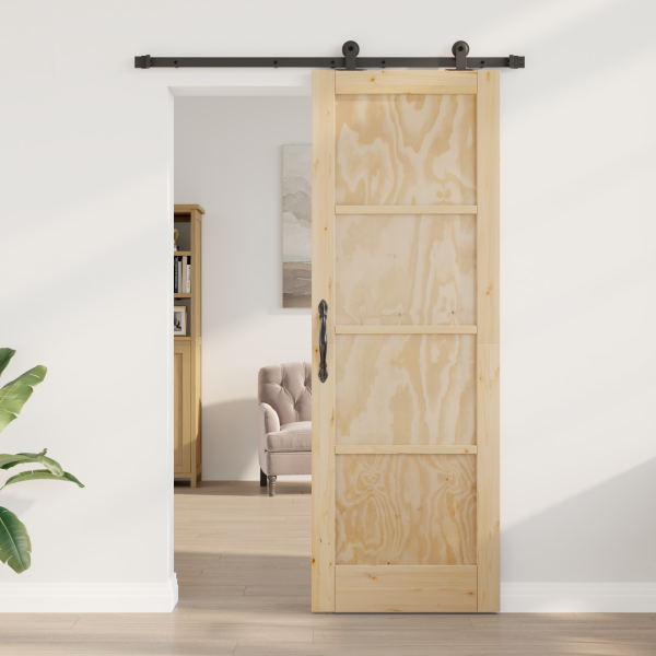 Puerta Deslizante con Juego de Herrajes 'ORKDAL'de Madera Maciza de Pino M 3