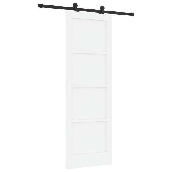 Porta Deslizante  com Conjunto de Ferramentas 'ORKDAL'Branca Madeira Maciça de Pinheiro M 2