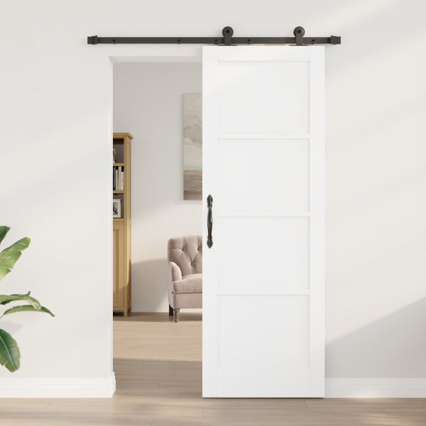 Puerta Deslizante  con Hardware 'ORKDAL'Madera Sólida Blanca. Puerta Interior 'ORKDAL'Blanca 73.5x211x4 cm Madera Sólida M 3